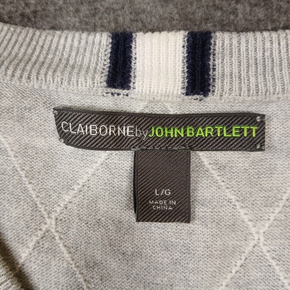 Claiborne by John Bartlett Men's Size Large Gray Geometric Golf Outdoor‎ Vest - Picture 6 of 7